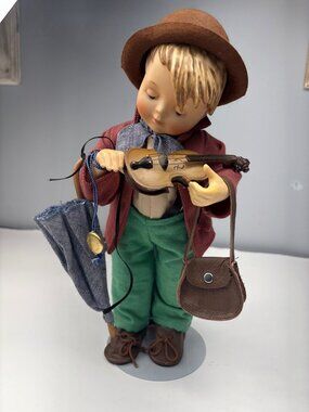M J Hummel Goebel Doll "Little Fiddler" HUM 513 Porcelain 13" Vintage Beauty